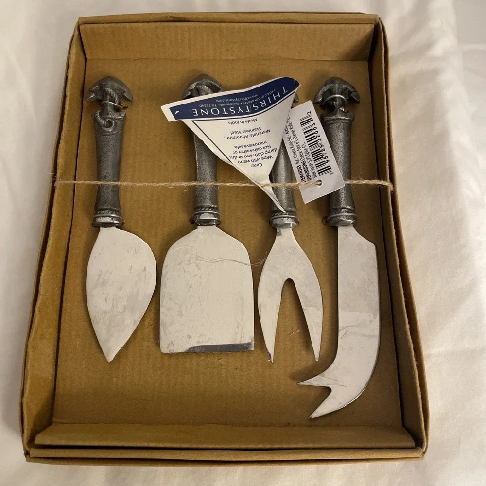 Thirstystone Pewter 4 Pc Anchor Cheese Tool Set